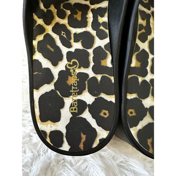 Baretraps Black Buckle Pacey Platform Slides Leopard Print Sandals women's 9 - Picture 6 of 7